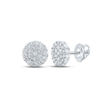 10kt White Gold Mens Round Diamond Cluster Earrings 2-1/2 Cttw - £1,455.78 GBP