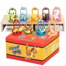 9pcs/Set Eevee Family Pokemon Action Figures Set Eevee Sylveon Flareon Espeon - £6.96 GBP