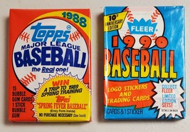 Topps, Fleer, Baseball Cards Lot of 2 (Two) Sealed Unopened Wax Packs* - £11.05 GBP