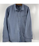 Tommy Hilfiger Button Down Long Sleeve Dress Shirt Custom Fit XL Blue Pi... - £9.81 GBP