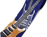 Mens Electric Air Guitar Rock &amp; Roll Novelty Fun Necktie | Blue | Neck Tie - £12.58 GBP