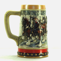 1988 Budweiser Clydesdales Holiday Stein &quot;TEAM CROSSING COUNTRY BRIDGE&quot; ... - £35.26 GBP