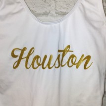 Boohoo Swimsuit Womens 6 White One Piece Gold Glitter Houston H Town - $19.99