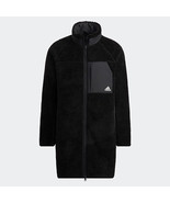 Adidas Long Reversible Sherpa Jacket Unisex Coat Black Asian Fit NWT H20790 - £106.91 GBP