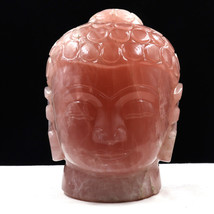 7&quot; Natural Rose Quartz Buddha Head 13500 Carats Gemstone Statue For Home Decor - £493.73 GBP