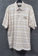 Straight Down Performance Polo Golf Shirt Men Large Orange Striped Bould... - £14.60 GBP