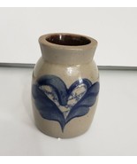 BBP 1998 Beaumont Brothers Pottery Stoneware Vase Crock Blue Heart with ... - $24.45 CAD
