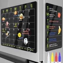 2 Set Scratch-Proof Magnetic Acrylic Calendar for Fridge 16&quot; x 12&quot; - £11.56 GBP