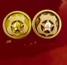 1880s Victorian Cufflinks P.O.S. of A. Fraternity Antique gold * vintage button  - £179.29 GBP