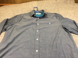 Penguin Munsingwear Classic Fit Button Up Shirt Mens XL Long Sleeve Blue - $12.86