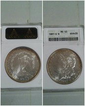 1881-S Morgan Silver Dollar MS63 Anacs Coin Edge Toned - £121.78 GBP