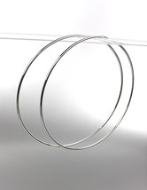 CHIC Lightweight Silver Continuous INFINITY 4&quot; Diameter Hoop Earrings 98... - £12.35 GBP