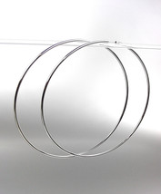 CHIC Lightweight Silver Continuous INFINITY 3" Diameter Hoop Earrings 5091542 - $15.99