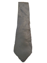 DKNY men’s brown blue check silk dress necktie - £4.68 GBP
