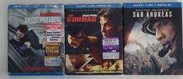 Blu-Ray+ DVD Lot of 3 Mission Impossible Ghost Protocol, The Gunman, San Andreas - £7.05 GBP