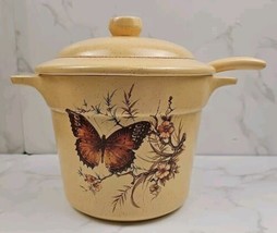 Vintage Treasure Craft Stoneware Pottery Butterfly 1.5 QT Soup Tureen - $32.71