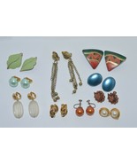 Lot of 10 Pair of Clip on and Screw Back Earrings &#39;&#39;Mid Century&#39;&#39; Enamel... - $31.63 CAD