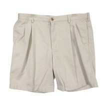 LANDS END Traditional Fit Men&#39;s 37 Khaki Pleated Chino Shorts 8.5&quot; Inseam Preppy - £14.47 GBP