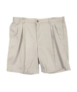 LANDS END Traditional Fit Men&#39;s 37 Khaki Pleated Chino Shorts 8.5&quot; Insea... - $26.28 CAD