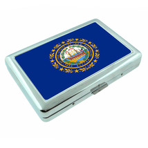 New Hampshire State Flag D1 Silver Cigarette Case / Metal Wallet Card Mo... - $16.78