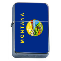 Montana Flag Flip Top Oil Lighter  Cigarette Smoking Windproof - $14.80