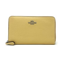 Coach Medium Id Zip Wallet in Vanilla Leather C4124 New With Tags - $225.72