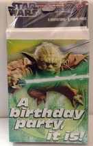 Star Wars YODA Birthday Party Invites & Darth Vader Thank Yous - Set Of 8 - NEW - $12.93