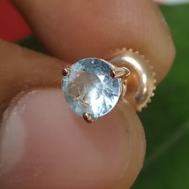 0.34 Karat Simulierte Blau Diamant Herren Einzel Ohrstecker 14K Rose Vergoldet - £161.31 GBP