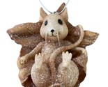 Kurt Adler Glittery Mouse in Leaf Resin Christmas Ornament Brown  - £6.77 GBP