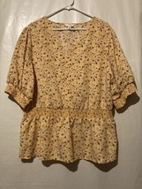 Yellow Floral Time And Tru Blouse XXL 2XL - £9.73 GBP