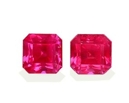 Vibrant 5 MM 2.18 ct Burma Ruby pair red squire Heated only - £4,756.16 GBP
