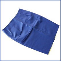 Royal Blue British Style Faux Patent Leather Knee Length Designer Pencil Skirt image 2