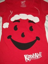 Santa Kool Aid Red Christmas Glitter Tshirt KoolAid Junior 7 9 Size Medium - £19.74 GBP