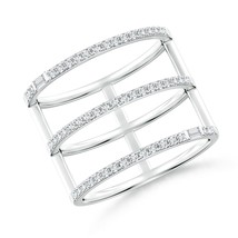 Angara Lab-Grown 0.46 Ct Diamond Broad Statement Band Ring in Sterling S... - $638.10