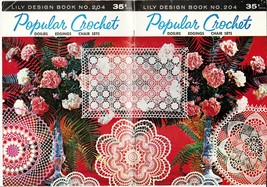 1973 Doilies Edgings Chair Sets Buffet Place Mats Lily Design Crochet Pa... - $12.99