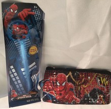 Marvel Spider-Man EASTER BASKET Lot - GLOW WAND &amp; PENCIL CASE / POUCH - NEW - $7.42
