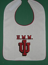 Indiana University Hoosiers Personalized Baby Bib Bibs White Or Pink Heavy Large - £12.64 GBP