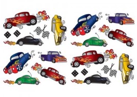 Borders Unlimited ROAD RACERS Peel &amp; Stick Wall Appliques NEW Hot Rods &amp;... - $9.94