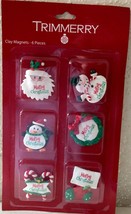 TRIMMERRY Christmas Clay Magnets - Lot Of 6 CUTE - Santa, Snowman, Wreat... - £3.93 GBP
