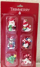 TRIMMERRY Christmas Clay Magnets - Lot Of 6 CUTE - Santa, Snowman, Reindeer Etc - £4.15 GBP