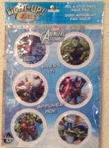 Yazzles MARVEL AVENGER Super Heroes LIGHT-UP PEEL &amp; STICK BADGES - 6 Pieces - £3.97 GBP