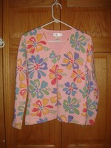 Fresh Produce Sweater M Pink Floral Cardigan - £15.17 GBP