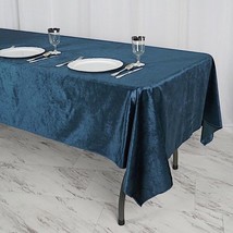 Navy Blue 60&quot;&quot;X102&quot;&quot; Premium Velvet Rectangular Tablecloth Wedding Party Linens  - £30.17 GBP
