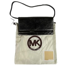 Michael Kors Tilda Clutch Convertible Shoulder Snakeskin Gunmetal Leather - £29.70 GBP