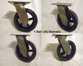 8&quot; x 2-1/2&quot; Swivel Caster 3/4&quot; Kingpin Rubber on Steel Wheel 850lb eaTool Box(4) - £63.14 GBP