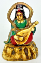 Vintage Japanese Celluloid Woman Playing Instrument Figurine 2&quot; SKU PB19... - £39.33 GBP