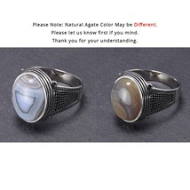 Guaranteed 925 Sterling Silver Rings Antique Men&#39;s Turkey Rings With Stones Natu - £25.59 GBP
