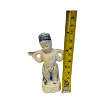 Vintage Porcelain Dutch Boy Figurine 4&quot; Tall White Blue - £16.07 GBP