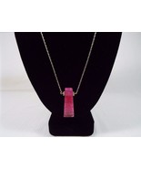 Handmade 32 Inch Pink Agate Necklace Single 2 Inch Drop Pendant Fine Rop... - £23.62 GBP