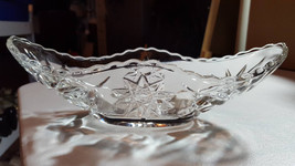 Vintage Anchor Hocking Crystal Boat Bowl Early American Prescut Crystal Relish D - £15.93 GBP
